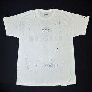 Pallette Pavelow‎ Champion T-Shirt Mens L Lightning Bolt White Essentials 18-19